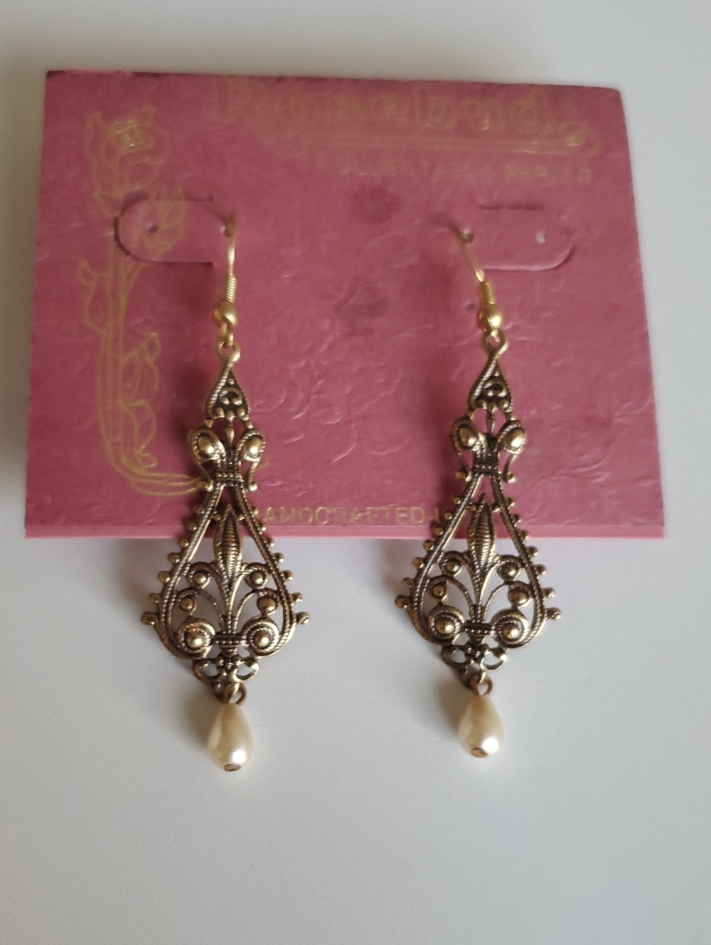Whismy 90's Vintage Rosebud Pearl Earrings